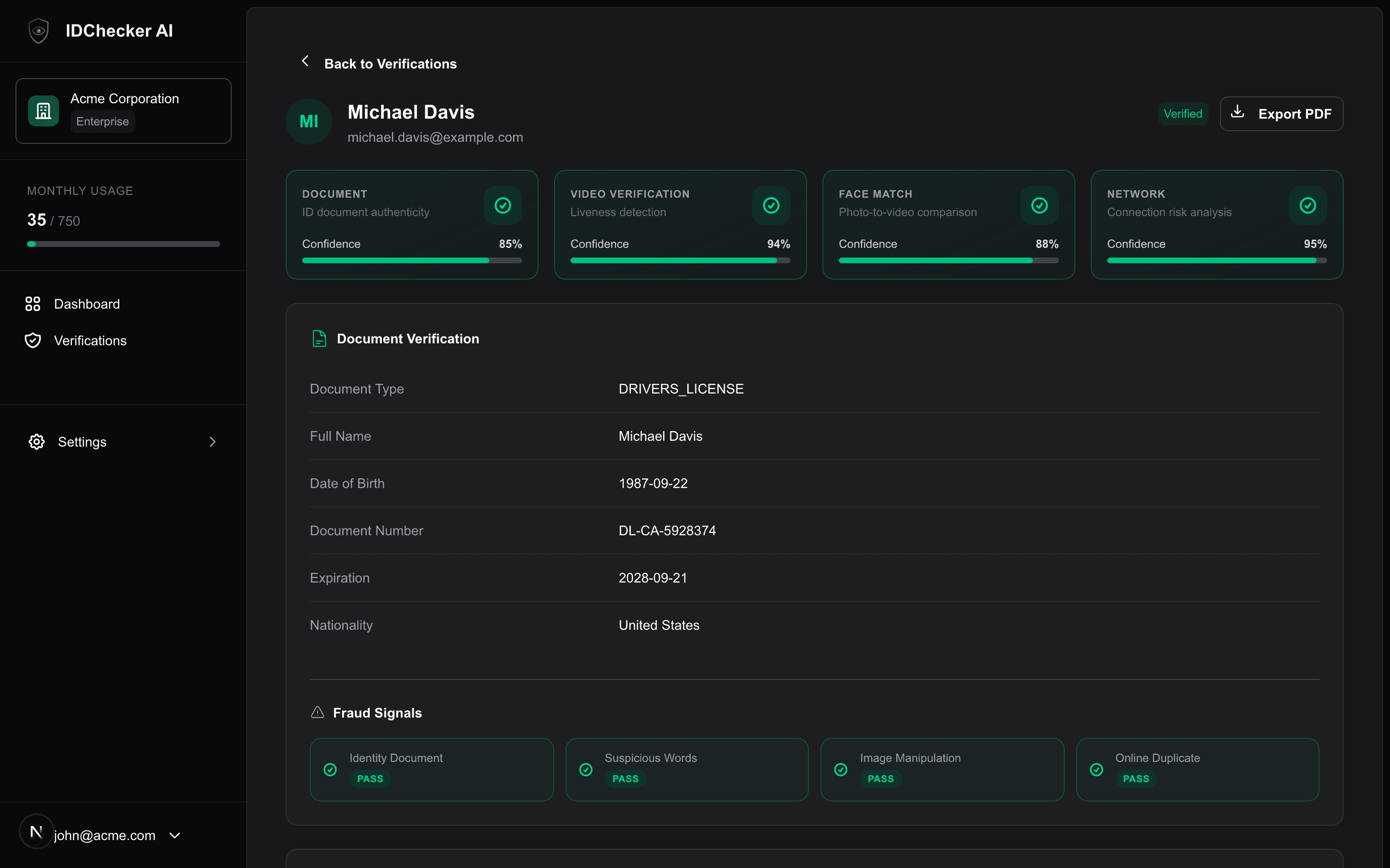 Profile Verification